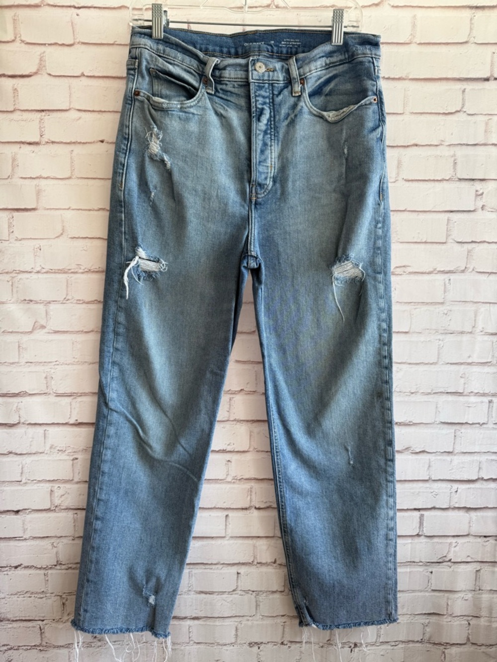 Old Navy Light Wash Distressed Relaxed Jeans
